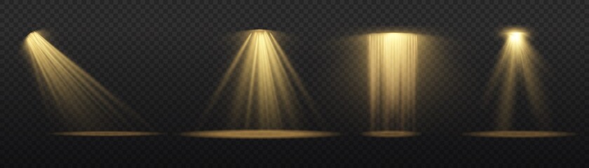 Spotlight projector, light effect with yellow rays