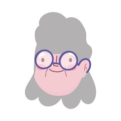 cartoon grandma with glasses