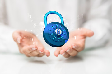 Fototapeta premium Cybersecurity and information or network protection. Future technology