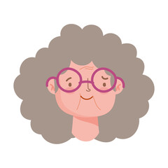 grandmother with curly hair