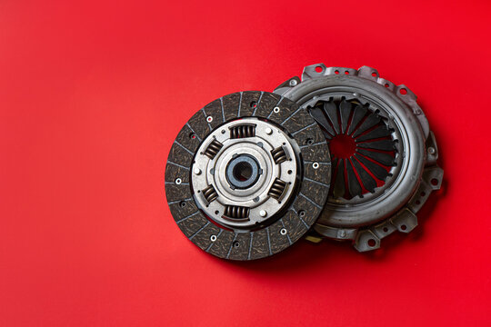 New disc clutch kit on a red background