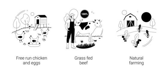 Eco farming abstract concept vector illustrations.