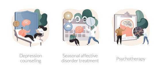 Mental health condition abstract concept vector illustrations. - obrazy, fototapety, plakaty