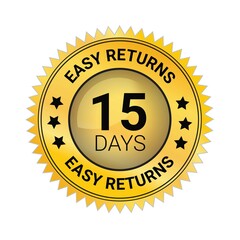 Easy Returns vector logo. trust badges. easy returns 15 days