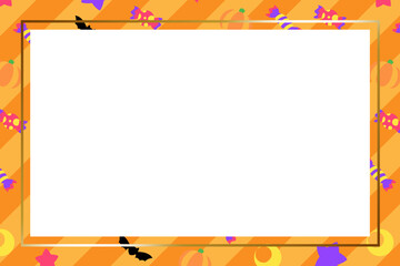 ハロウィンのフレーム　長方形　ストライプ
