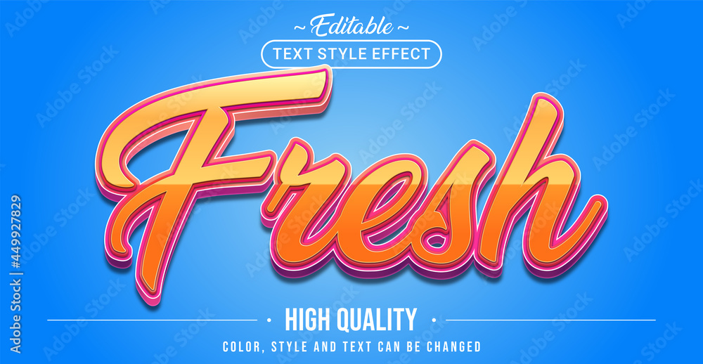 Aufkleber Editable text style effect - Fresh text style theme.