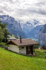 Fototapeta na wymiar summer in Lauterbrunnen Valley in Switzerland