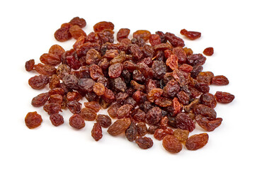 Raisins, isolated on white background.