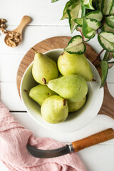 Small, ripe, organic and sweet pears 