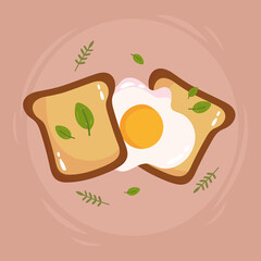 healthy eggs and bread