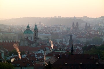 Fototapeta premium Early morning view of Prague from the Strahov monastery