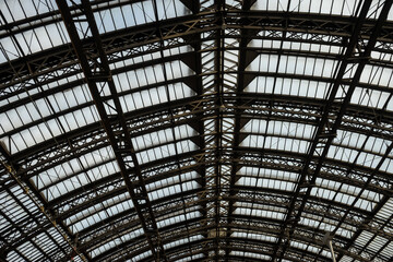 Steel structure on a ceiling