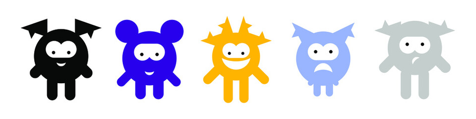 Children's animal. A cute animal or alien. Vector flat illustration icon isolated on white background.