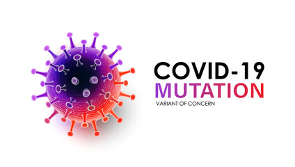 Fototapeta na wymiar Coronavirus Variant disease, COVID-19 mutation with typography, Variant of Concern concept, vector illustration