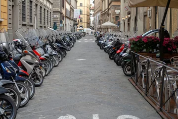 Foto op Canvas Scooers in a row in Florence © skovalsky