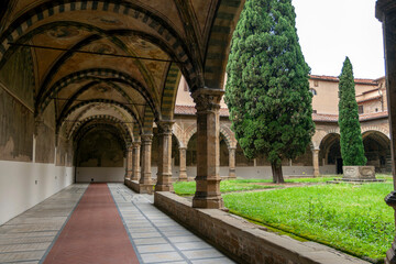The courtyard of the Santa Maria Novella church in Florence