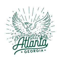 Atlanta Georgia. City of Atlanta. Vector and illustration.
