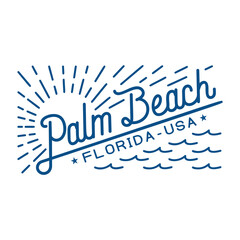 Fototapeta premium Palm Beach vector design template. Vector and illustrator. 