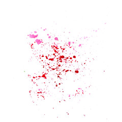 Splashes of watercolors . Red on a white background . Vector . Paint splashes isolated  . 