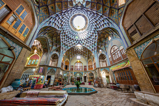 Old bazaar in Kashan, Iran. The bazaar was built in the 13th century and restored in the 19th century by the Safavids.