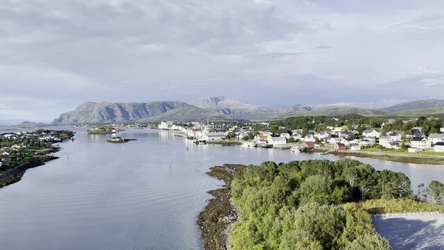 View from Brønnøysund bridge,Helgeland,Nordland county,scandinavia,Europe