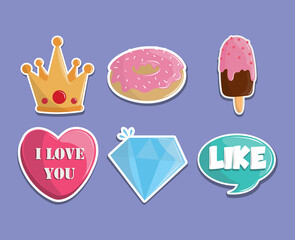 stickers fun cartoon icons