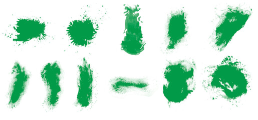 Fototapeta na wymiar Beautiful green set of brushes for draw