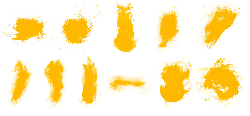 Beautiful yellow set of brushes for draw