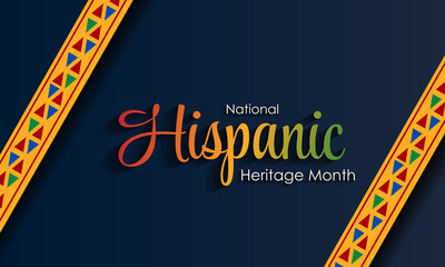 Hispanic National Heritage Month in September and October. Hispanic and Latino culture. Latin American patterns.