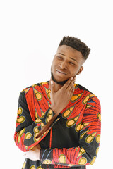 Obraz premium African young man posing against white wall