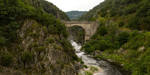 view on an aqueduct during the visit with the ardeche train