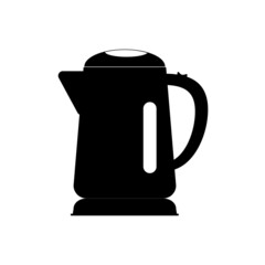 Electric kettle silhouette, kitchen appliance for heating water