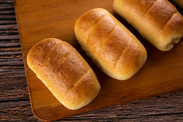 Baked snacks ​​ - bread with cheese and ham