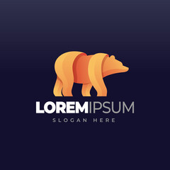 Bear gradient logo template. Vector illustration
