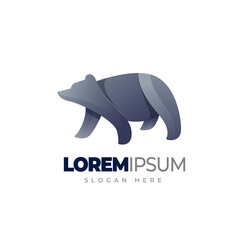 Bear gradient logo template. Vector illustration