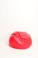 Red foam sofa on white isolate scene