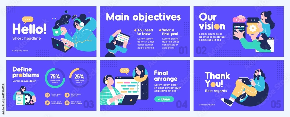 Poster presentation and slide layout background. design template with business people. use for business ann
