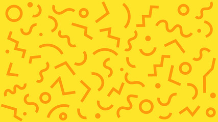 Colorful Geometric Shapes With Squiggly lines and Zig-Zag Background Patterns