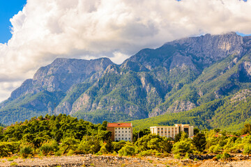 Naklejka premium View on Taurus mountains not far from the city Kemer. Antalya province, Turkey