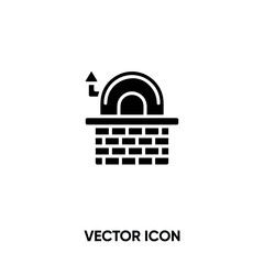 Stone oven vector icon. Modern, simple flat vector illustration for website or mobile app.Pizza oven symbol, logo illustration. Pixel perfect vector graphics	