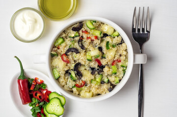 Gluten-free quinoa salad with vegetables