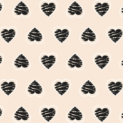 seamless pattern with black and white heart