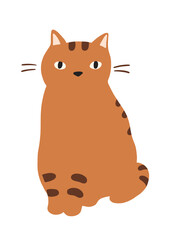 すわる猫のイラスト-トラ猫