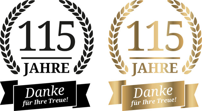 Signet 115 Jahre Gold und Schwarzweiß