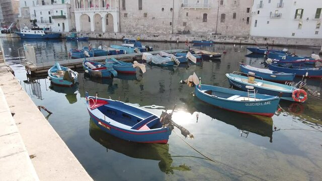 Old harbour in Monopoli, Bari Province, Puglia (Apulia), southern Italy.
