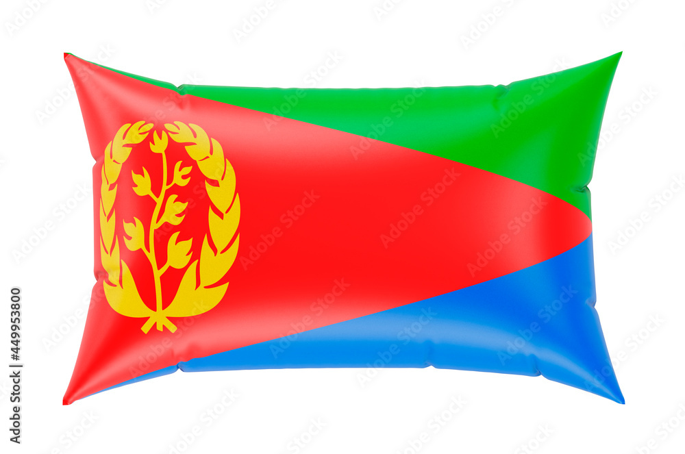 Poster Pillow with Eritrean flag. 3D rendering