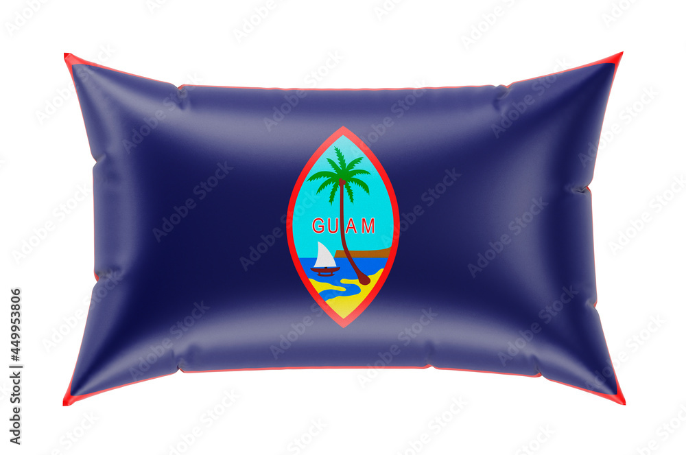 Poster pillow with guamanian flag. 3d rendering