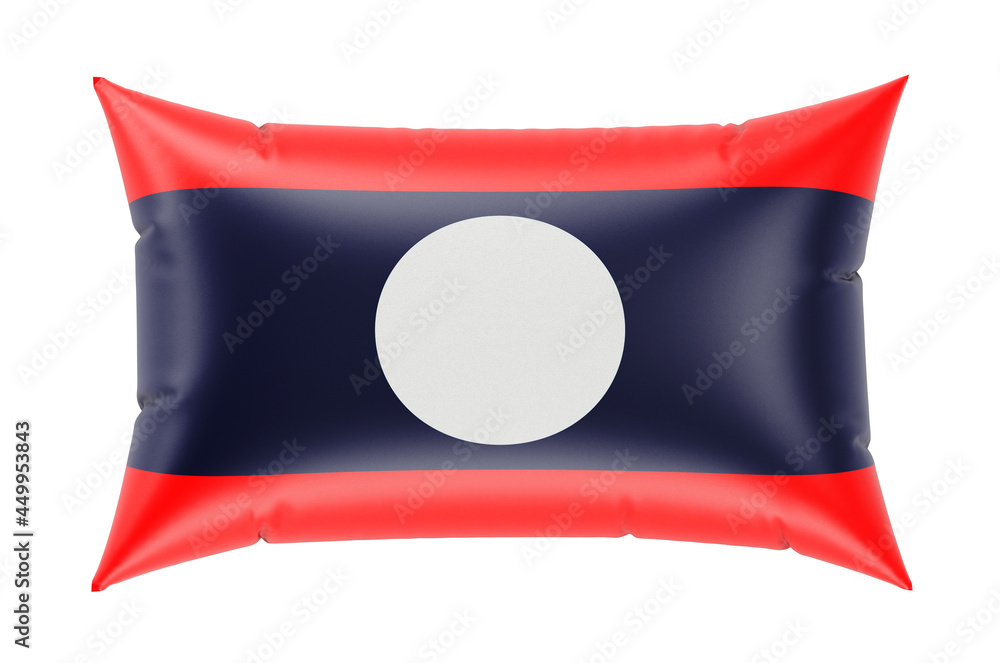 Poster pillow with laotian flag. 3d rendering
