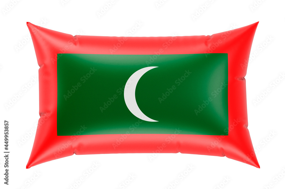 Poster pillow with maldivian flag. 3d rendering