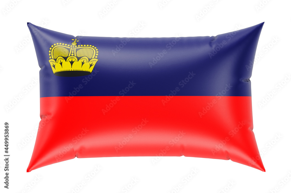 Poster pillow with liechtensteiner flag. 3d rendering